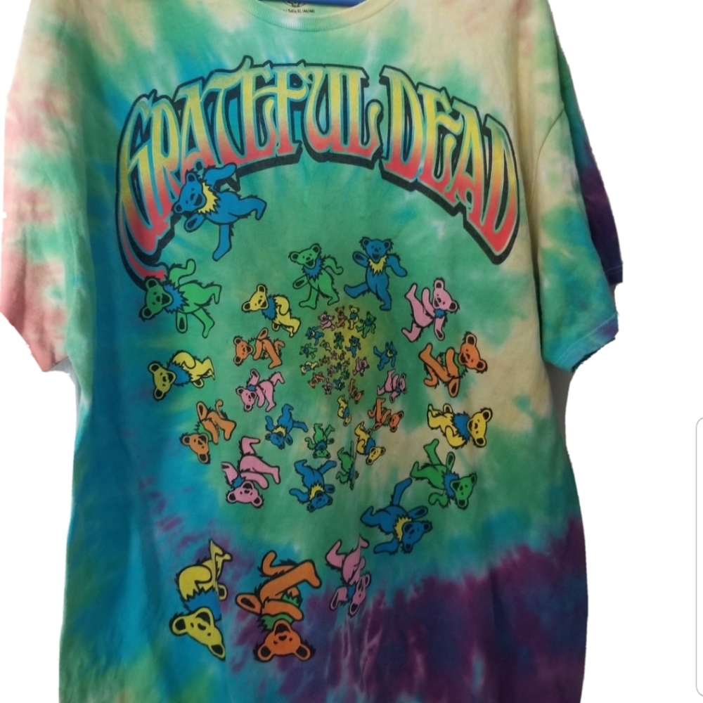 Grateful Dead Bears Graphic Mens Tie-Dye T-Shirt Size XL (46-48) Hippie Unisex